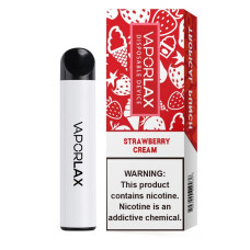 Одноразовая электронная сигарета Vaporlax 1500 Strawberry Cream 50mg 1000mAh