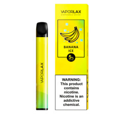 Одноразовая электронная сигарета Vaporlax 800 Banana Ice 50mg 500mAh