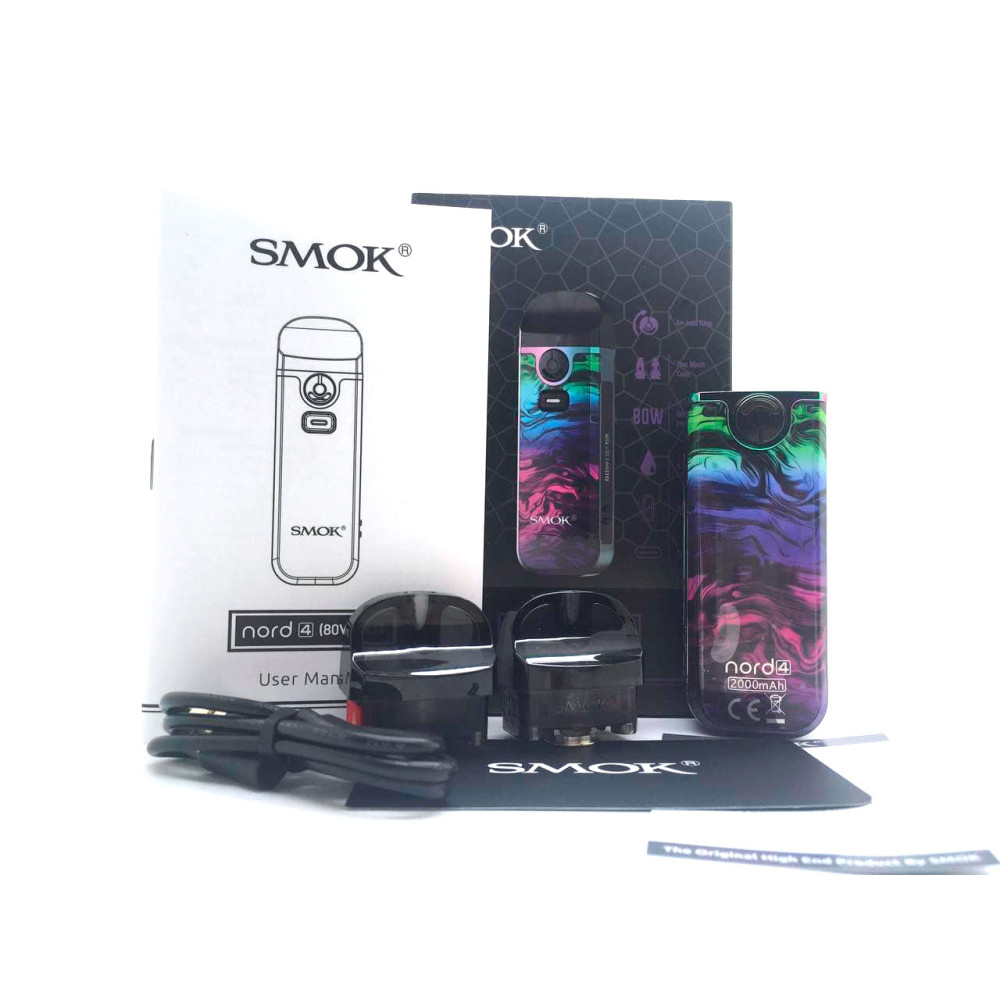 Электронная сигарета SMOK NORD 4 (80W), 4.5 ml, 2000 mAh, Fluid 7color