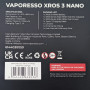 Pod-система Vaporesso Xros 3 Nano, 1000 mAh, 2 мл, Vitamin Orange
