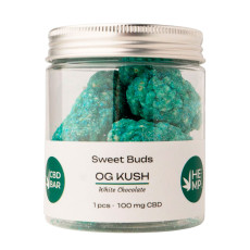 Банка Sweet Buds OG KUSH 100g 100mg CBD з білого шоколаду