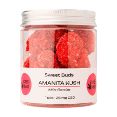Банка Sweet Buds AMANITA KUSH 100g 25mg CBD 0.59 мухомор в білому шоколаді
